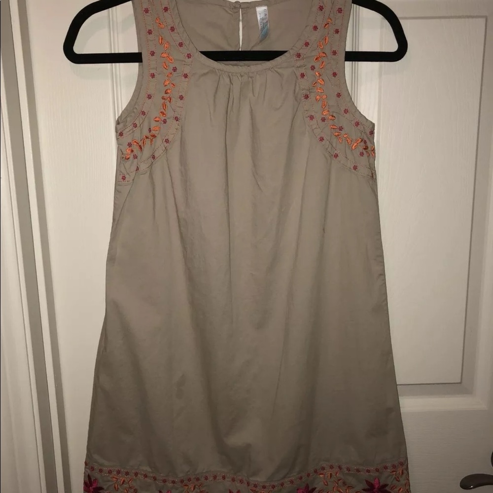 St. BARTH Girls Khaki Sleeveless Dress L 10/12